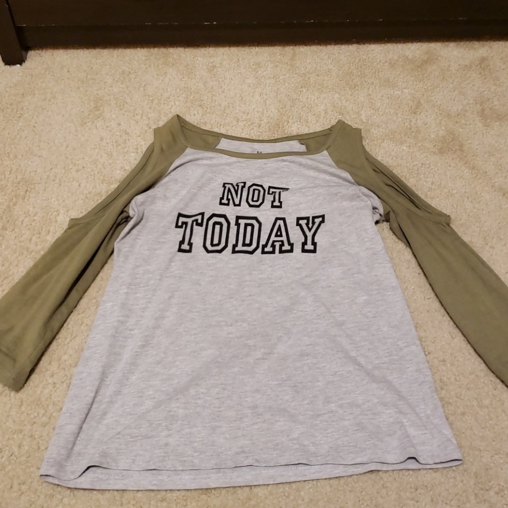 Grey and green half sleeve T-shirt